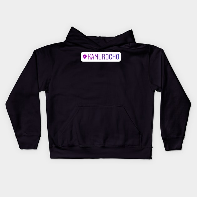 Kamurocho Instagram Location Tag Kids Hoodie by RenataCacaoPhotography